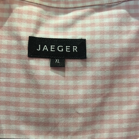 Men’s pink and white checkered casual button down shirt. - Picture 2 of 4